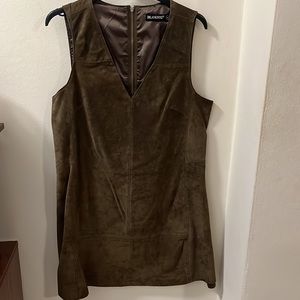 Blank NYC olive green suede leather dress